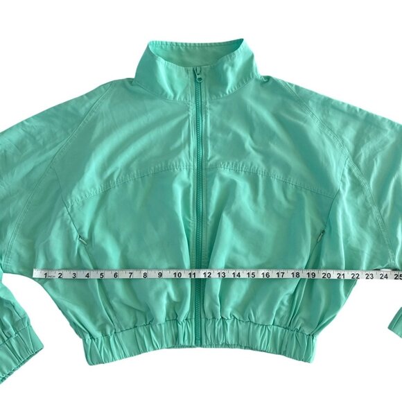 Year Of Ours YOS Windbreaker Cropped Lucite Mint Green S Zip Crop Jacket $128‎ - Picture 9 of 14
